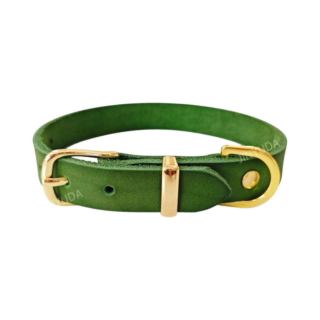 Classic Genuine Leather Dog Collar Adjustable heavy duty Full Grain Real Leather Pet Collar for Small Medium Large Dogs