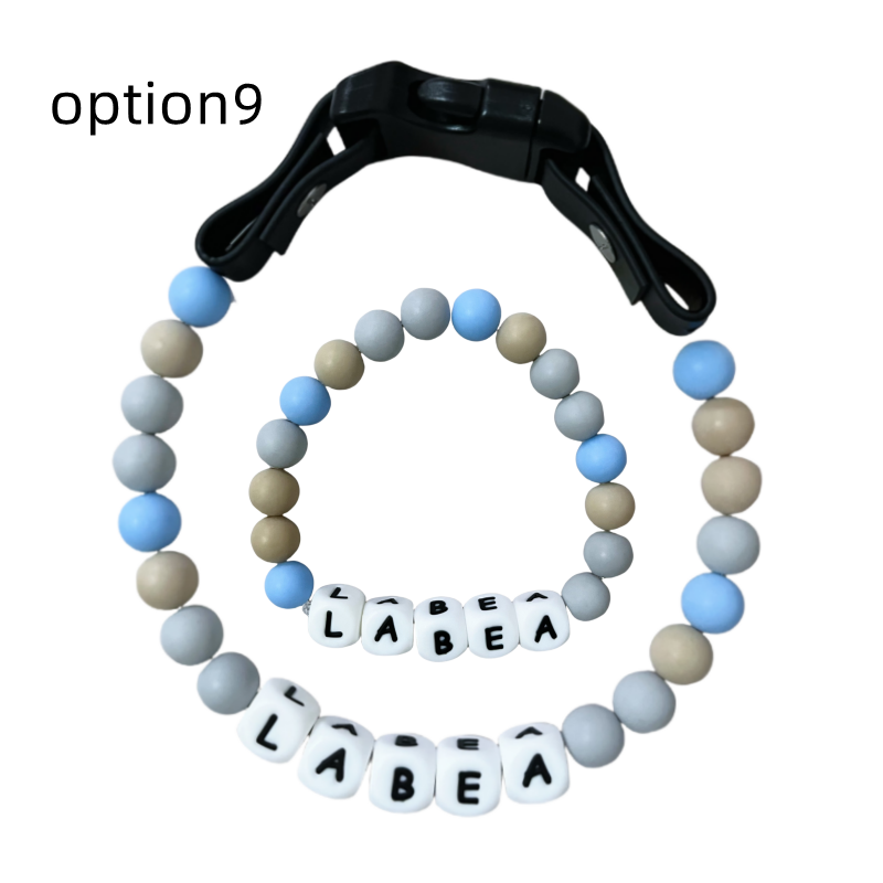pet Beaded Name collar with friendship bracelet set Custom dog Collar with Beads DIY Name Dog necklace dog Pearl Beaded Collar