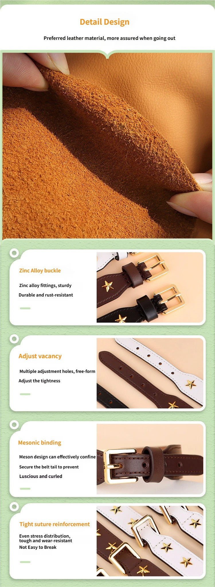 genuine Leather Pet Collar with Gold Metal Star Rivets Adjustable Soft Star Studded Leather Dog Collar wide Dog walking collar