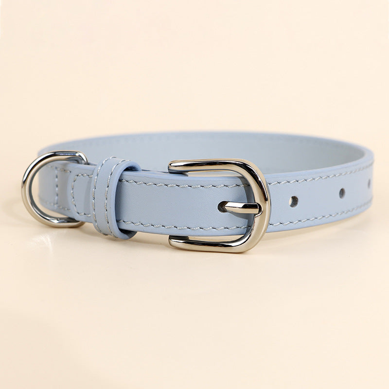 Genuine Cowhide Leather Dog Collar Adjustable Walking Collar for small to Medium Dogs no-pull heavy duty pet collar