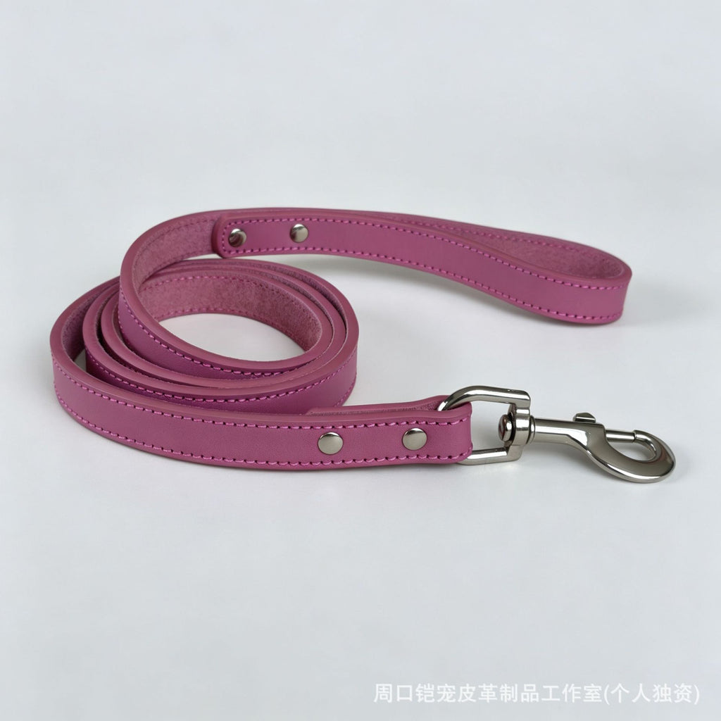 Heavy Duty Thick Leather dog walking leash Wide Genuine Leather Dog Collar Anti-Pull Dog Collar and leash for Greyhound Whippet