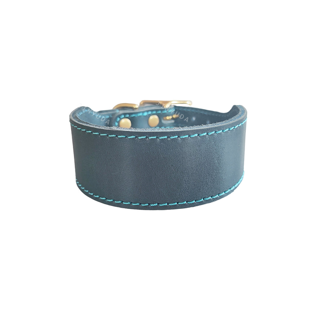 Genuine Full‑Grain leather Dog Collar 5cm wide Thickened pet collar for Medium Large dogs Heavy‑Duty Adjustable dog Collar