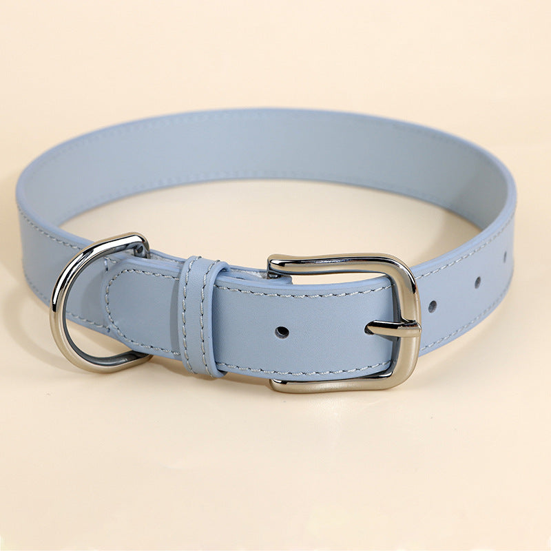 3cm wide Genuine Leather Dog Collar Adjustable Walking Collar for small to Medium Dogs no-pull heavy duty pet collar