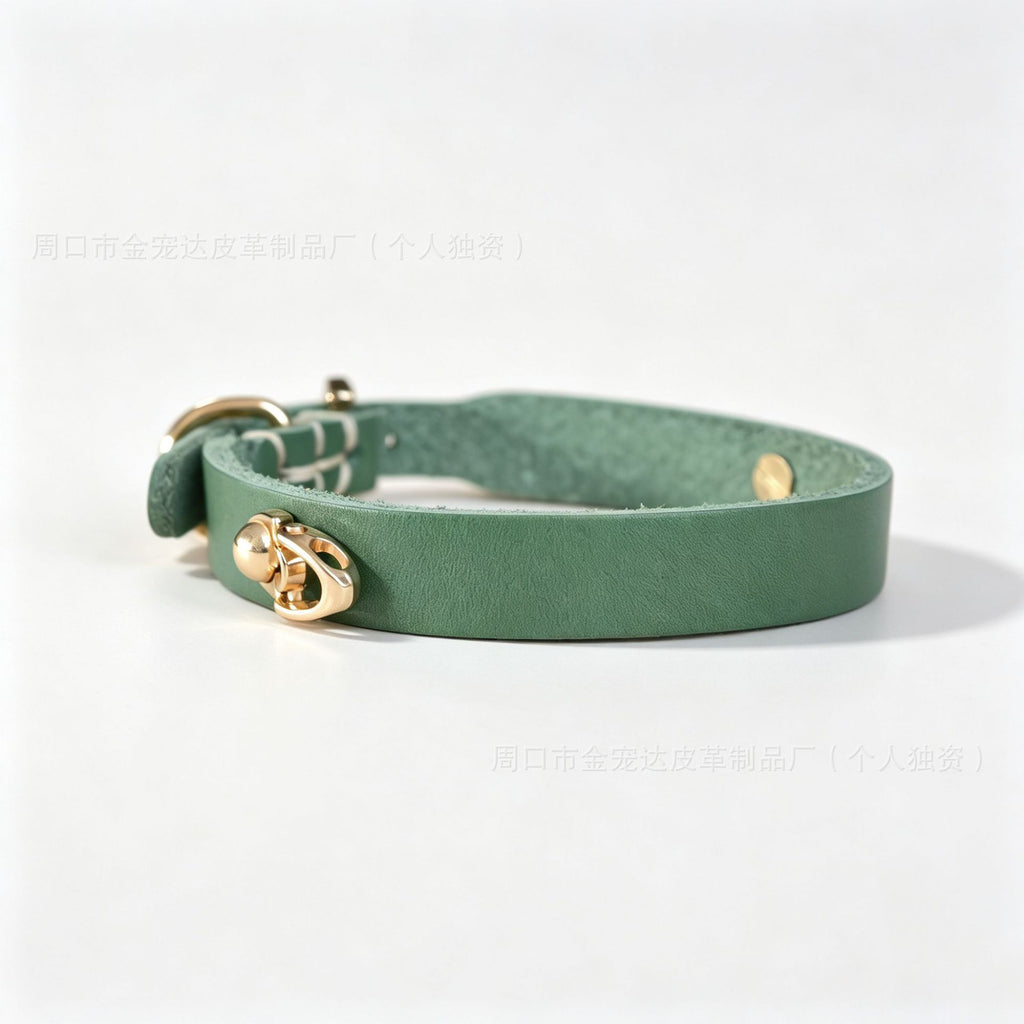 Genuine Full Grain Leather Dog cat Collar Adjustable DIY Pet Collar with clasp adjustable heavy duty no-pull dog walking collar