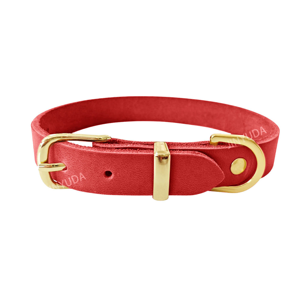 Classic Genuine Leather Dog Collar Adjustable heavy duty Full Grain Real Leather Pet Collar for Small Medium Large Dogs