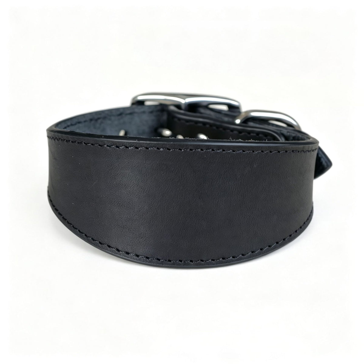 full‑Grain Genuine Leather Dog Collar Wide 4cm 5cm 6cm Adjustable Tapered Collar for Greyhound Whippet Sighthound Long Neck Dogs