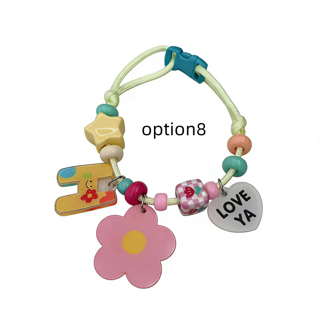 Custom Beaded name Pet Necklace Personalized letter and Daisy Flower Charm Adjustable Bead Collar for Small Dogs Cats