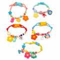 Custom Beaded name Pet Collar Personalized Letter Flower Cartoon Charm Adjustable Handmade Bead Necklace for Small Dogs Cats