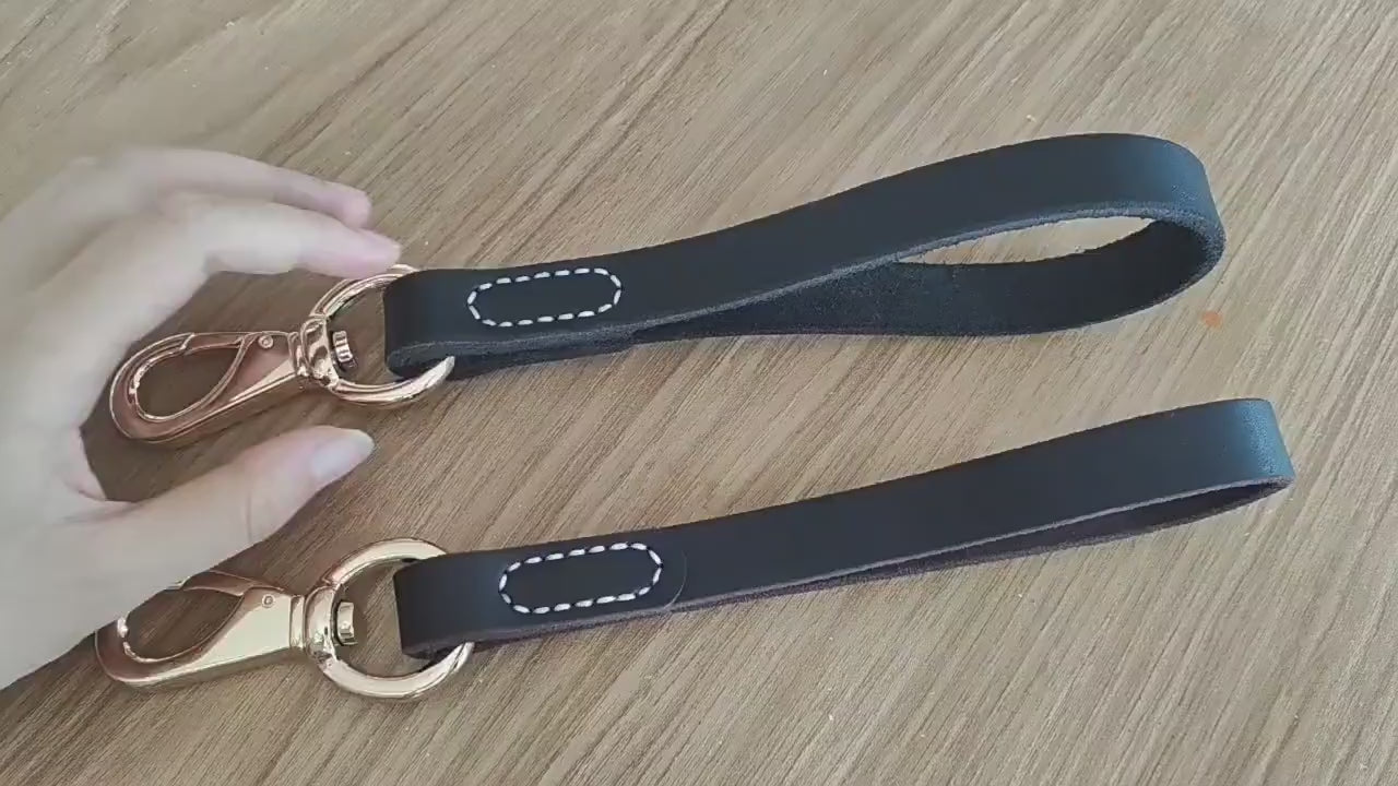 Genuine Leather Short Dog Leash Heavy Duty Traffic Short Lead Handheld Close Control Training Leash for Small Medium Large dogs