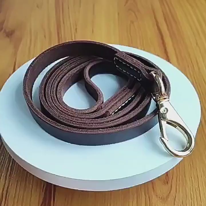 classic Genuine Leather Dog Leash Heavy Duty Soft Real Leather Puppy walking Leash for Small Medium Large Dogs